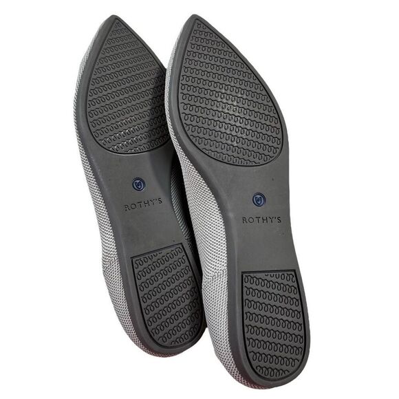 Rothy’s Women’s Knit Solid Light Grey Pointed Toe Flats Shoes Size 8.5 - Picture 7 of 9